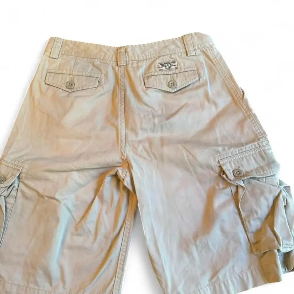 Polo Ralph Lauren Cream Cotton Cargo Shorts Size 18